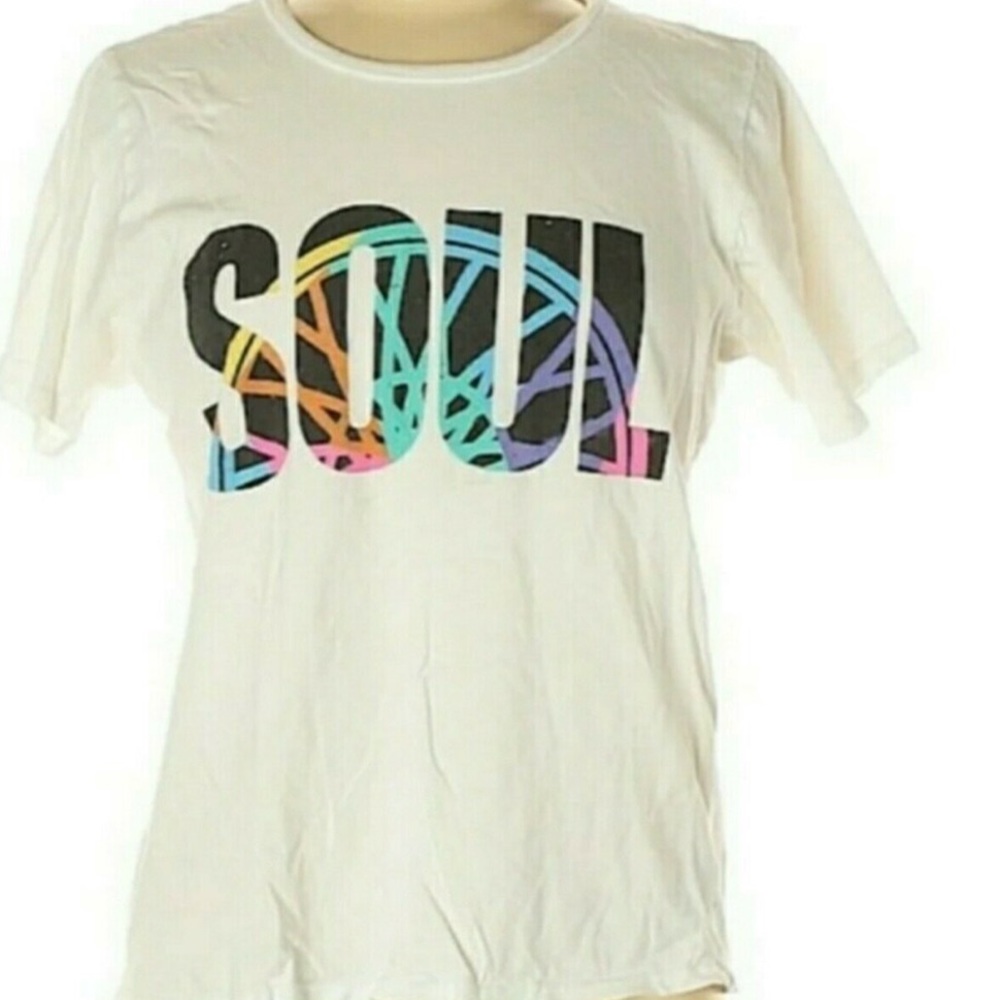 NWT Soul cycle x Lauren Moshi soul paint splatter tee white size XS